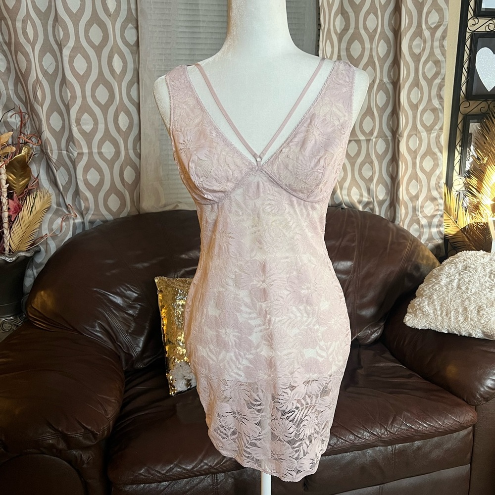 Victoria’s Secret floral tropical leaves  lace dress